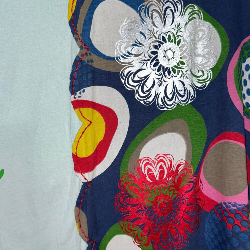 Desigual Colorful Boho Art Embroidered Floral Cotton A-Line Skirt Size Large - Picture 3 of 16